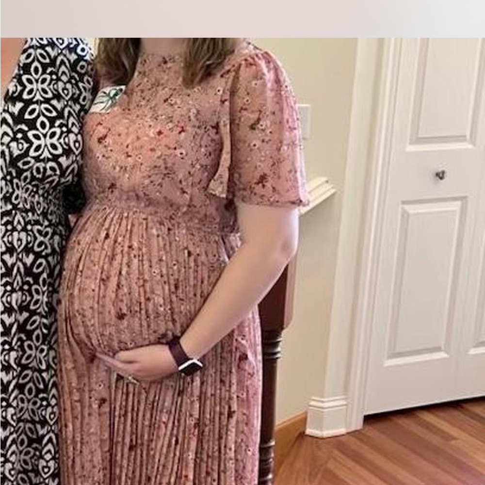 Floral Pink Maternity Dress